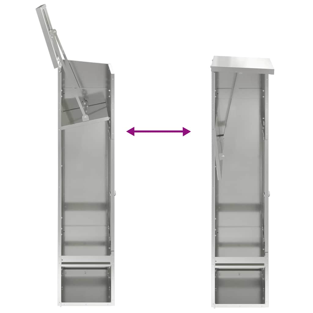 Csomagzáró doboz Fekete 44,5 x 29 x 110,5 cm Horganyzott acél