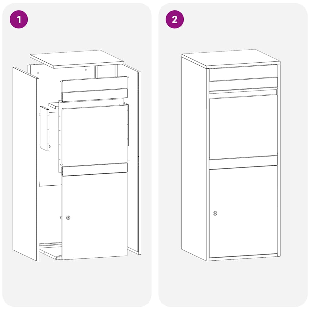 Csomagzáró doboz Fekete 41 x 38 x 103 cm Horganyzott acél