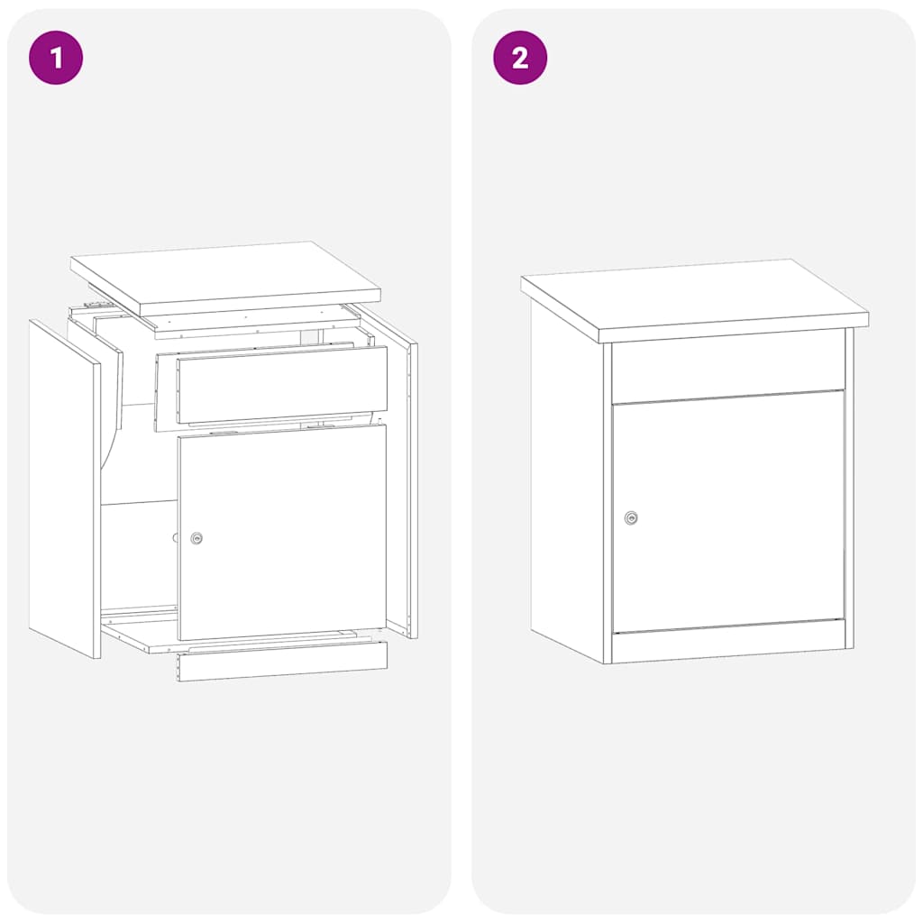 Csomagzáró doboz Fekete 47.5 x 38 x 59 cm Horganyzott acél
