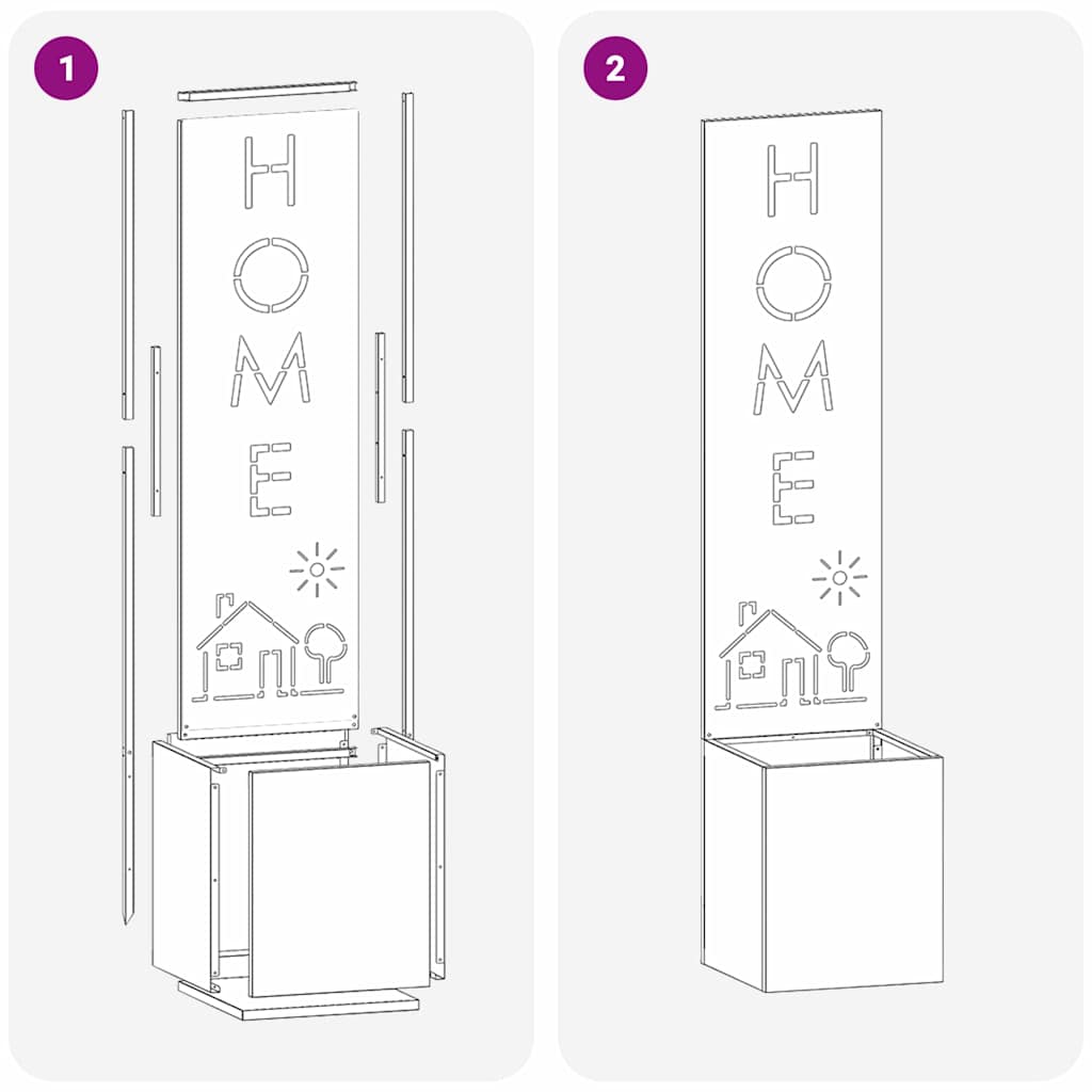 Kertvédő vászon Rozsdás 32 x 32 x 150 cm időjárásálló acél