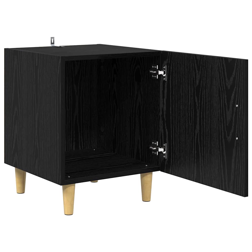 Éjjeliszekrény 2 pcs Fekete tölgy 40 x 40 x 50 cm Faanyag