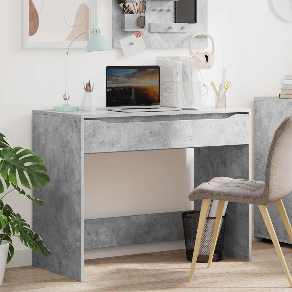 Asztal fiókkal Beton Szürke 100 x 50 x 78 cm Mérnöki fa