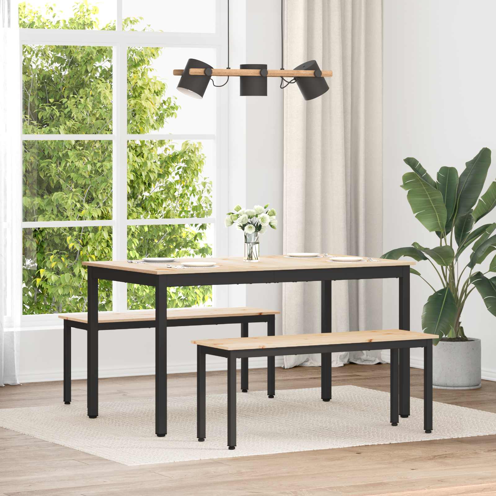 Pad Természetes 110 x 35 x 45 cm Tömör fenyőfa