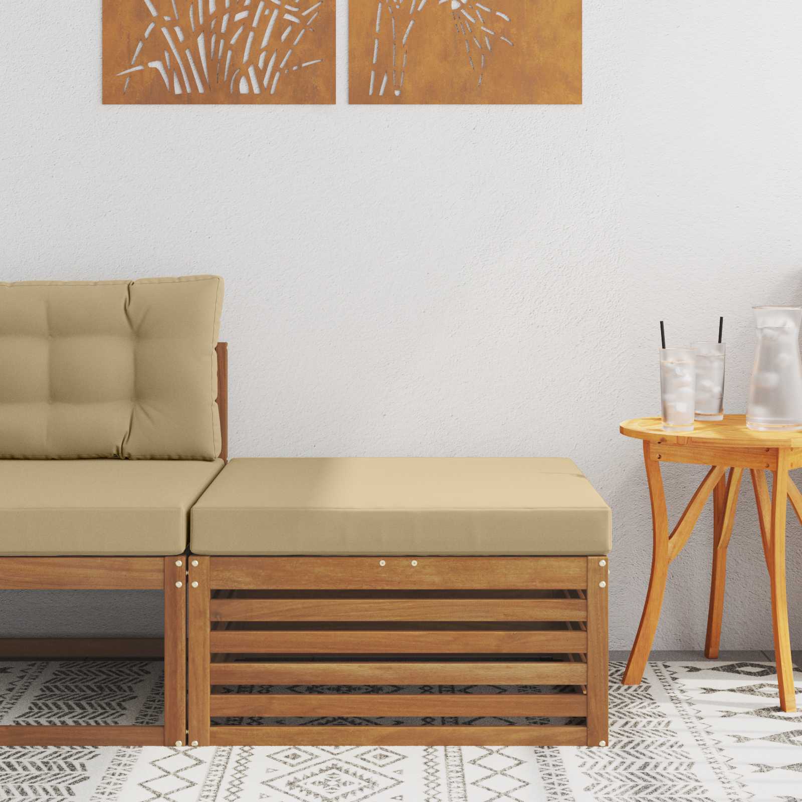 Kültéri lábtartó Tömör Akácfa Természetes