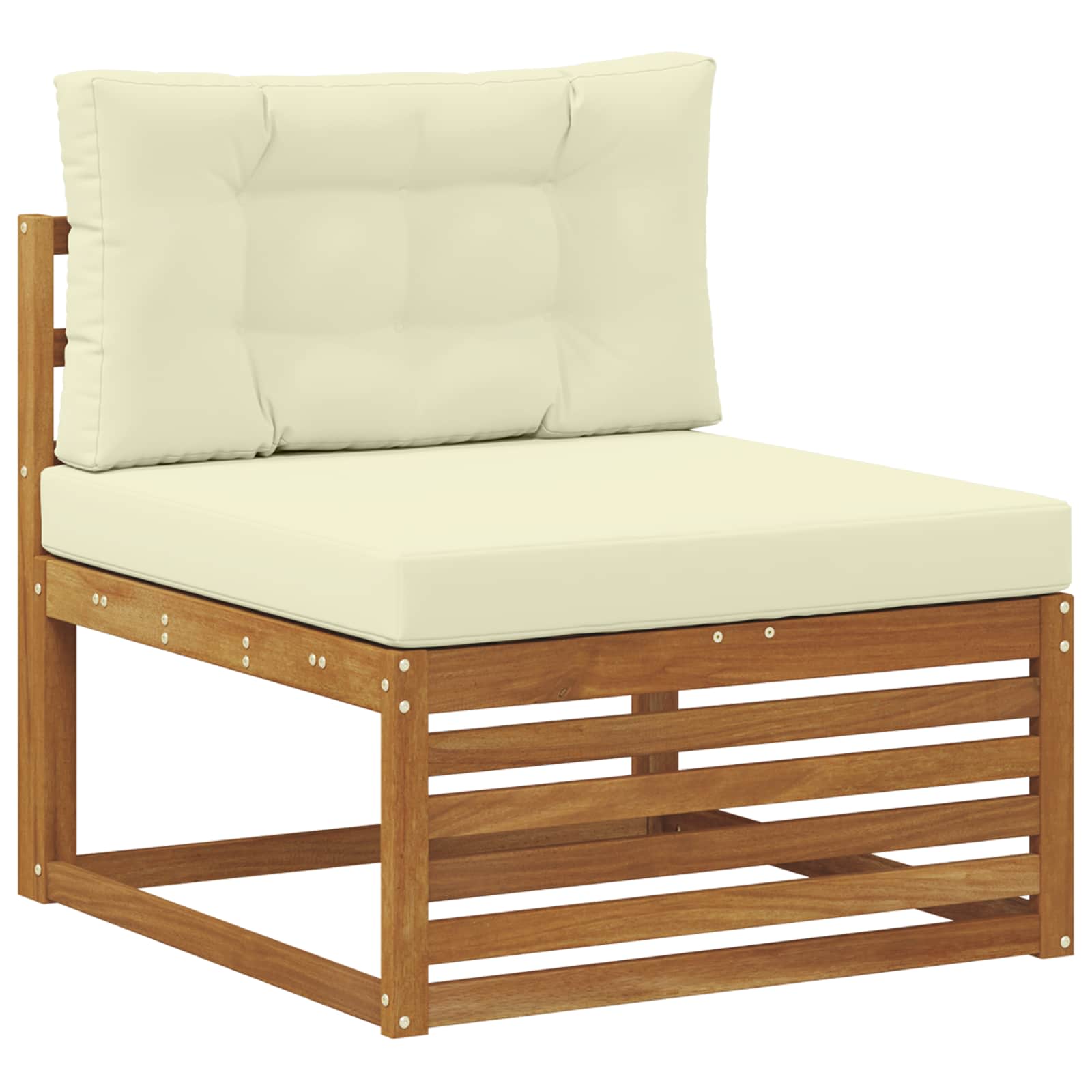 Kültéri Középső kanapé Tömör Akácfa Természetes