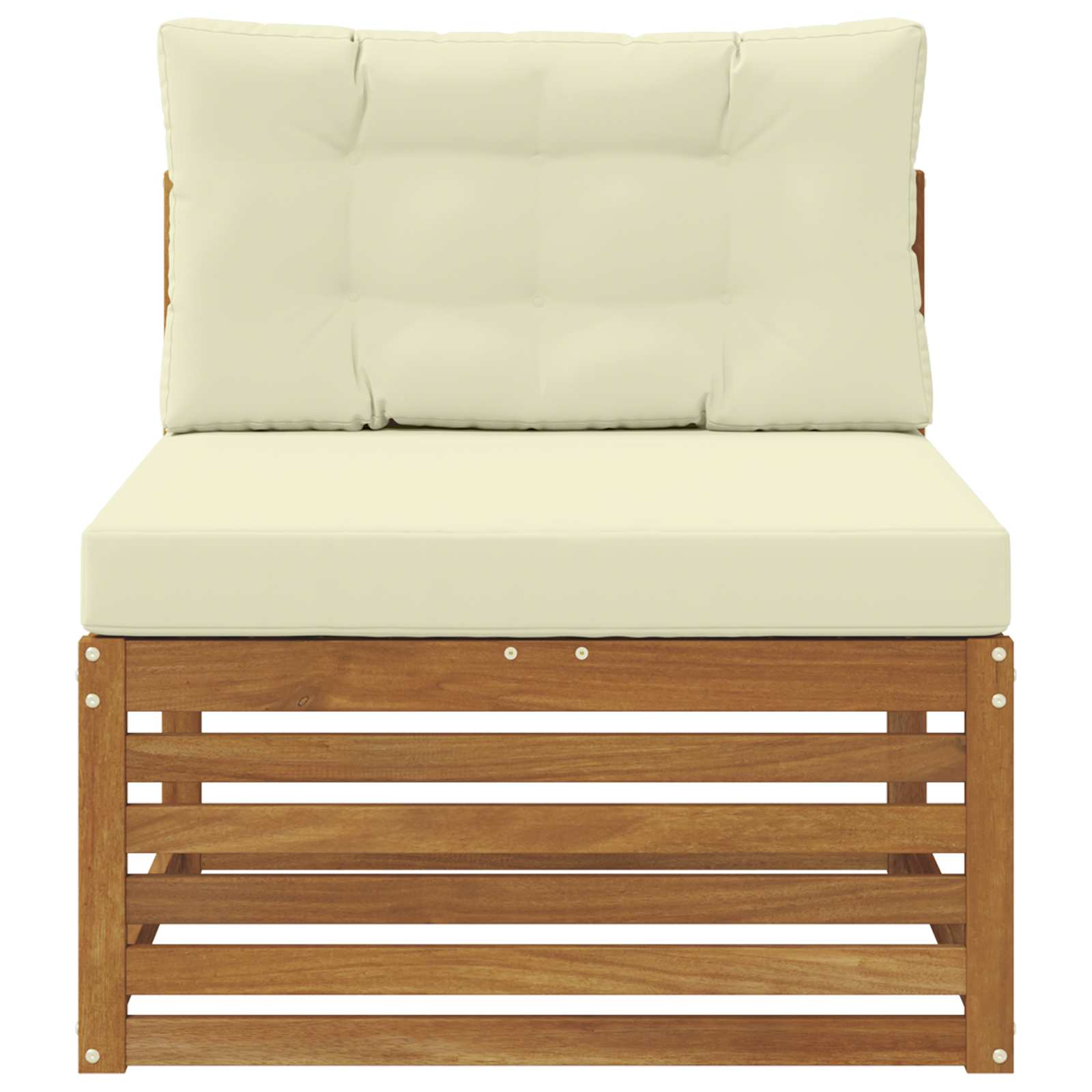 Kültéri Középső kanapé Tömör Akácfa Természetes