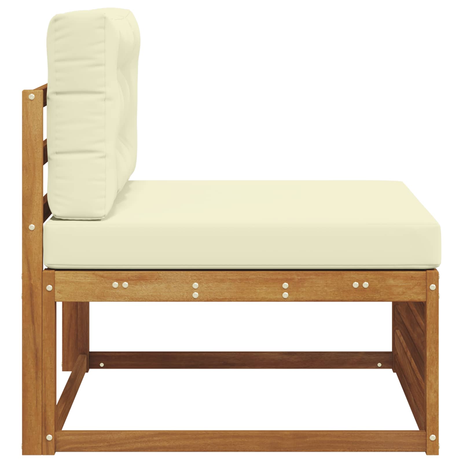 Kültéri Középső kanapé Tömör Akácfa Természetes