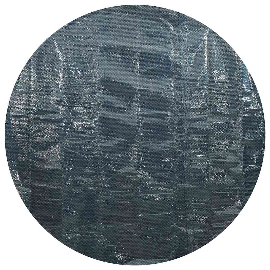 Fekete és kék napelemes lebegő PE medencefólia 488 cm