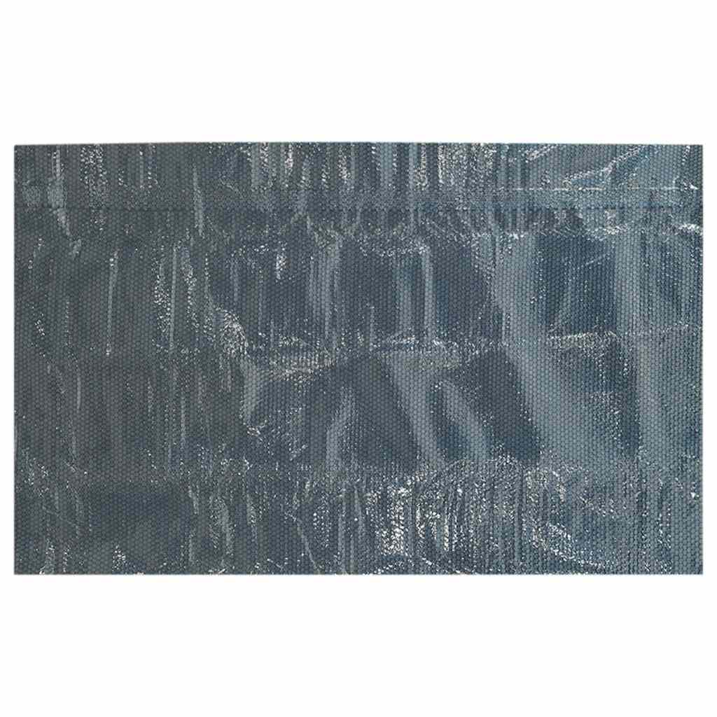 Fekete és kék napelemes lebegő PE medencefólia 975 x 488 cm