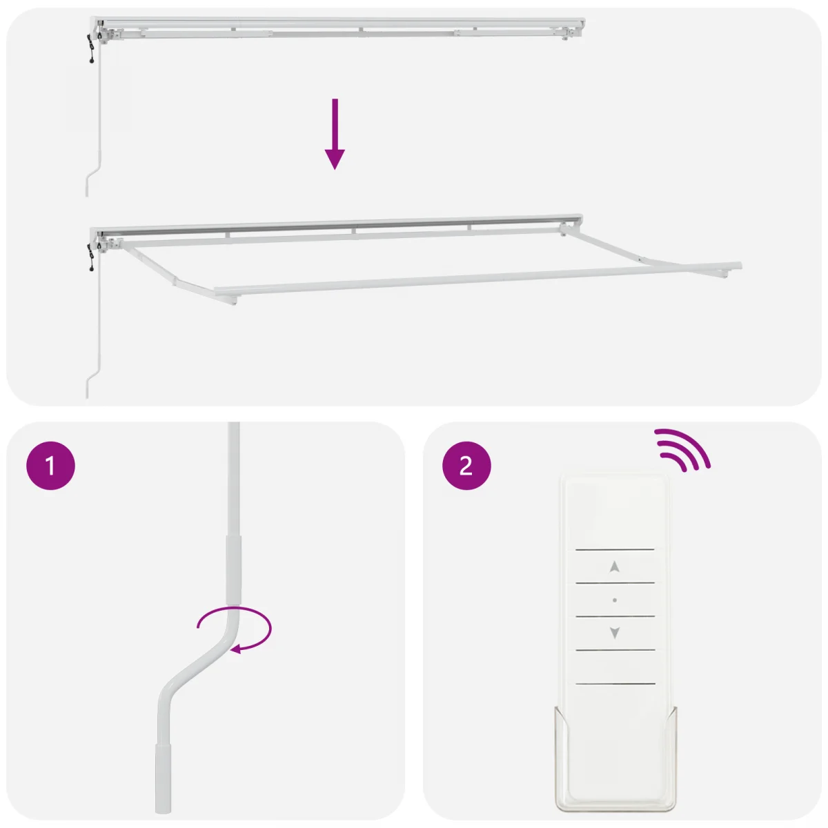 Elektromos Fél-kasszettás Napernyő Keret Kihúzható Fém