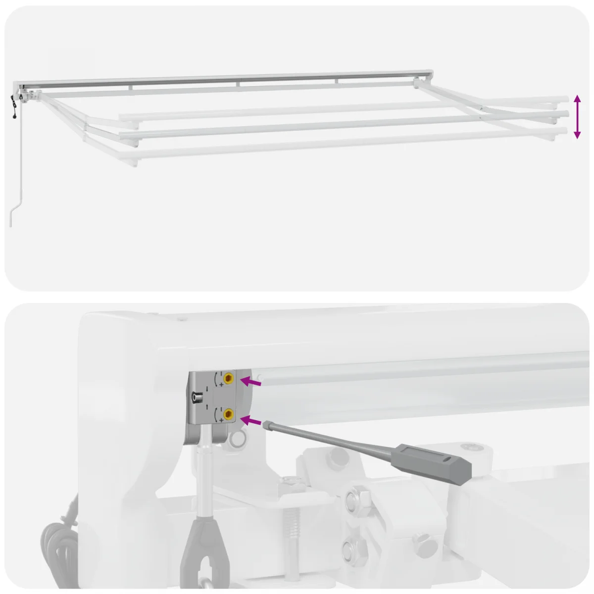 Elektromos Fél-kasszettás Napernyő Keret Kihúzható Fém