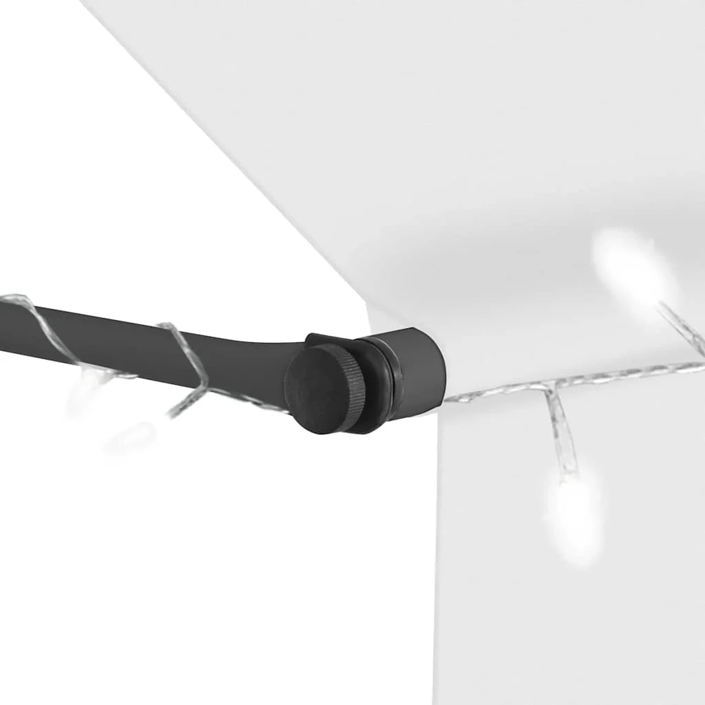 Krémszínű kézzel kihúzható LED-es napellenző 400 cm
