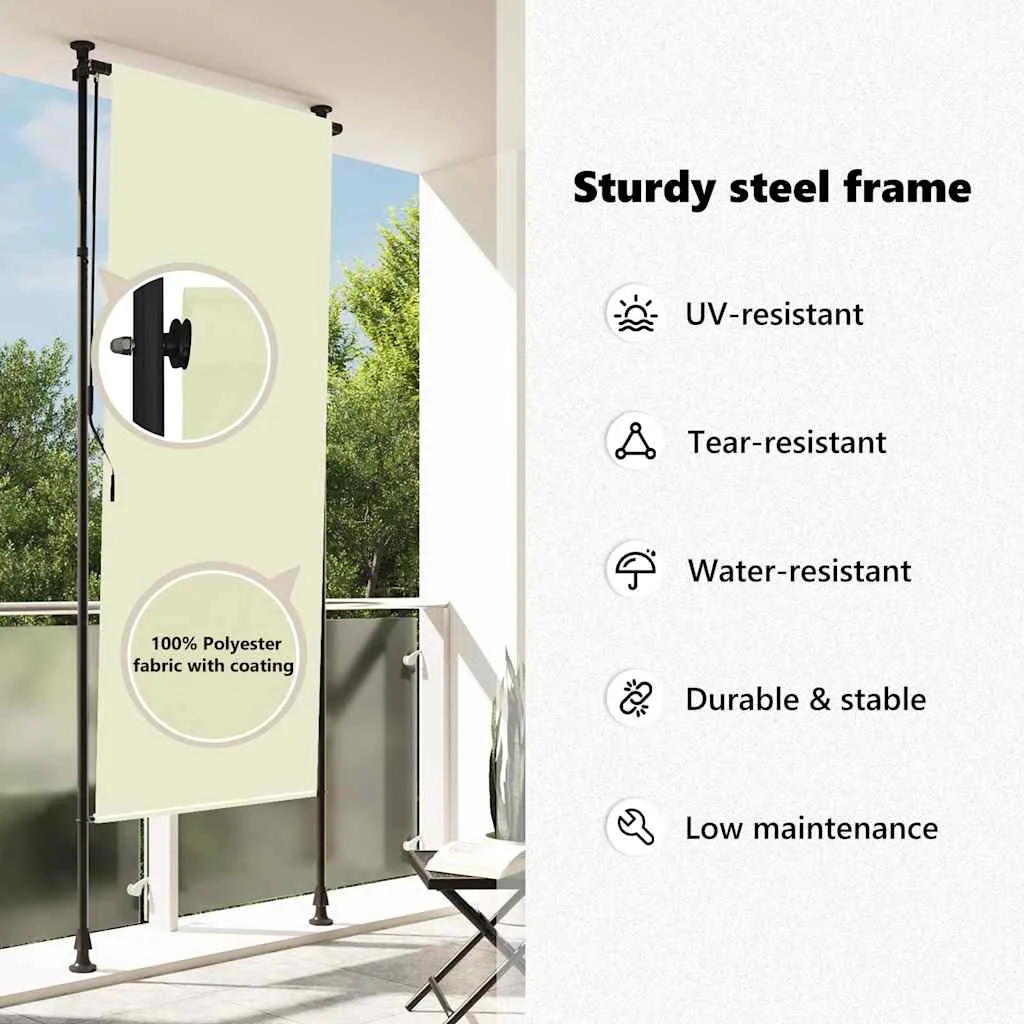 Krémszínű kültéri roló 120 x 270 cm