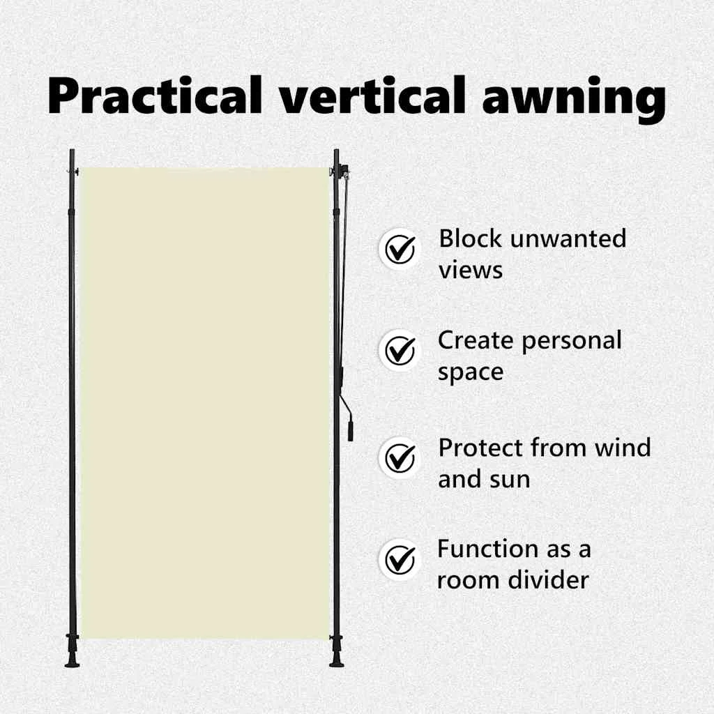 Krémszínű kültéri roló 120 x 270 cm