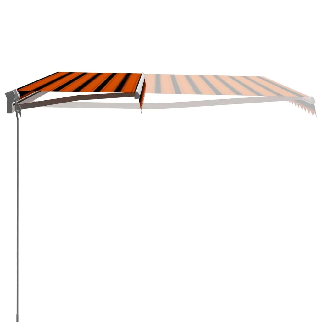 Narancssárga és barna kézzel kihúzható napellenző 400 x 300 cm 
