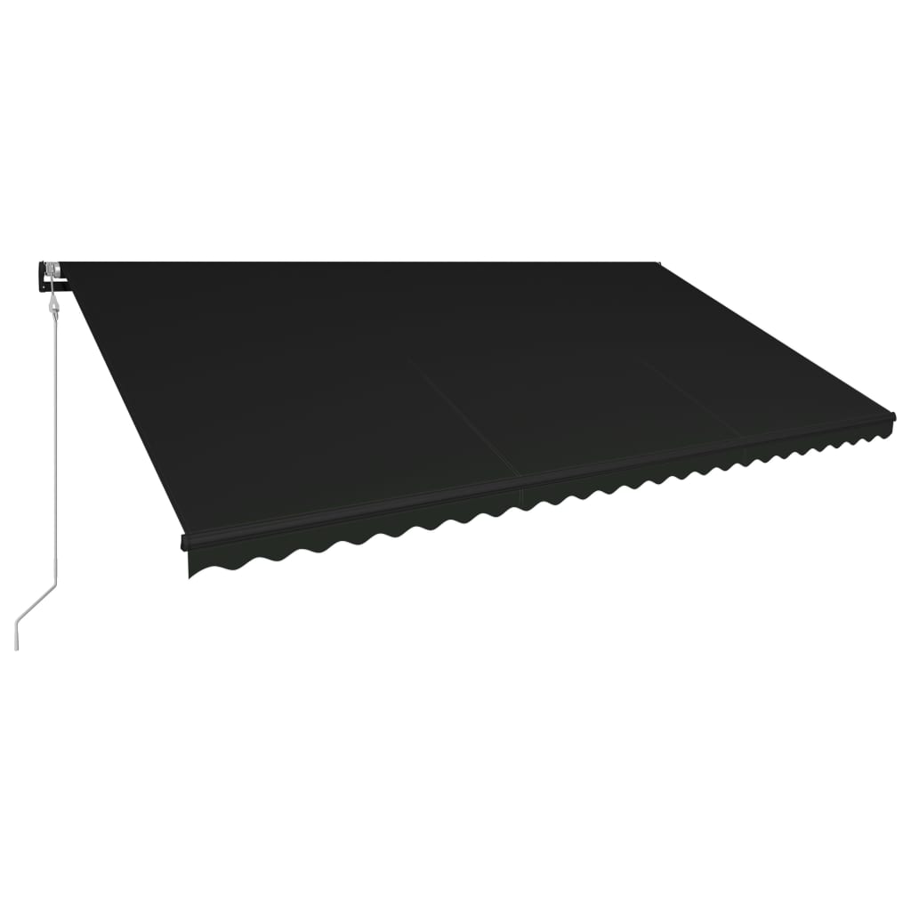 Antracitszürke szélérzékelős és LED-es napellenző 600 x 300 cm