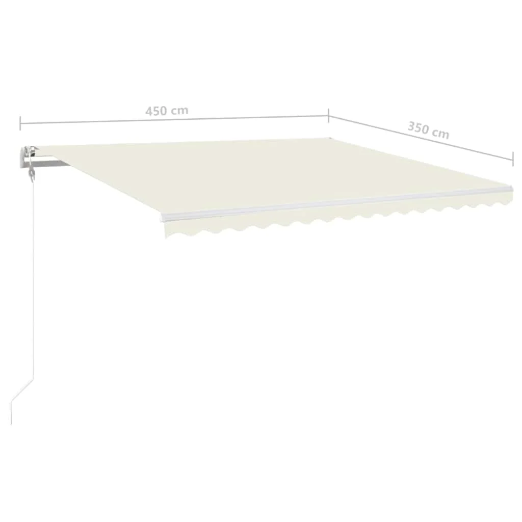 Krémszínű automata szélérzékelős és LED-es napellenző 450x350cm