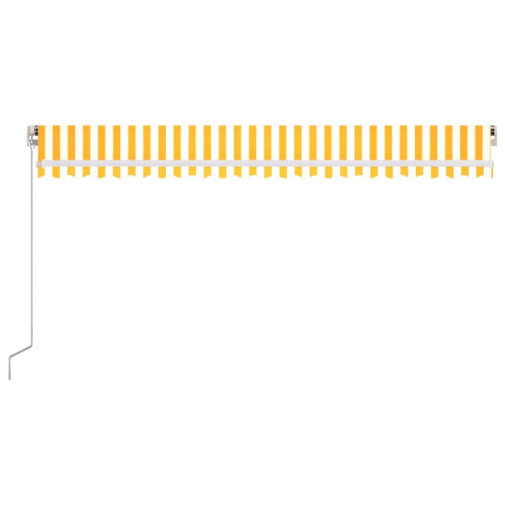 Sárga és fehér kézzel kihúzható napellenző 500 x 350 cm