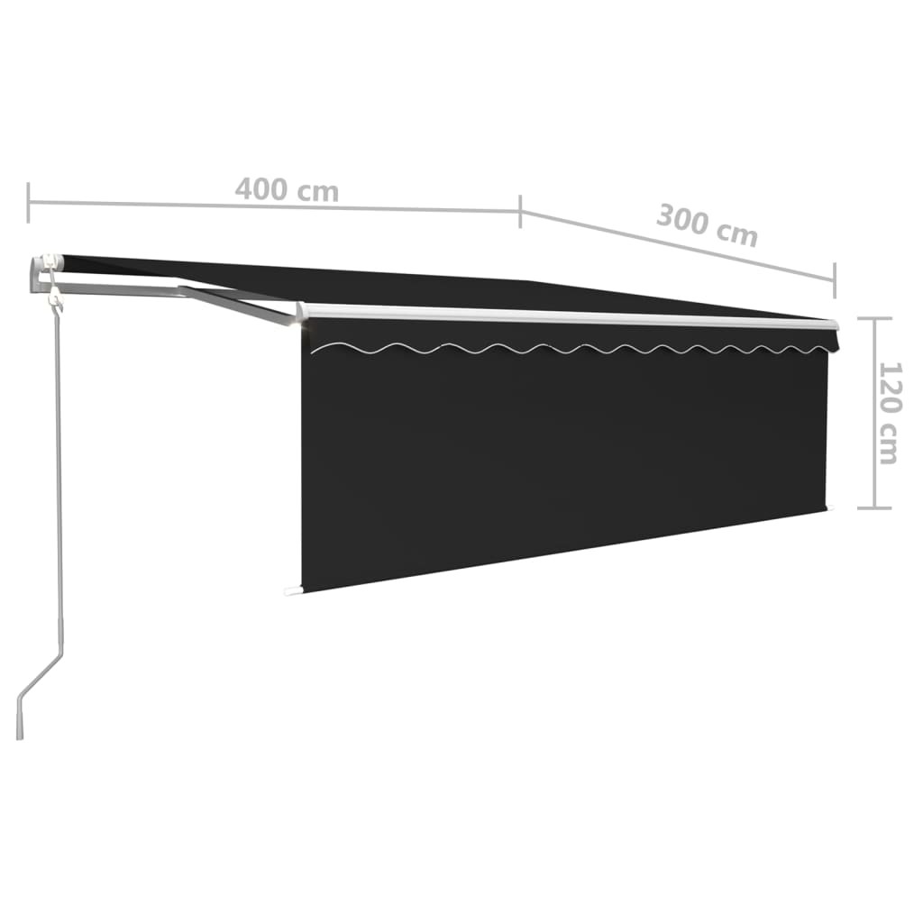 Antracitszürke automata napellenző redőnnyel 4 x 3 m