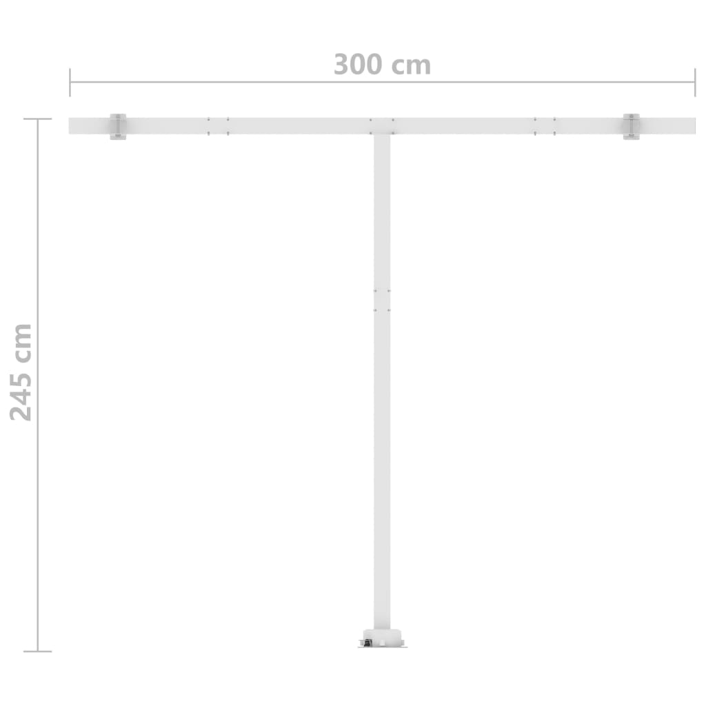 Sárga-fehér szélérzékelős és LED-es napellenző 300x250 cm