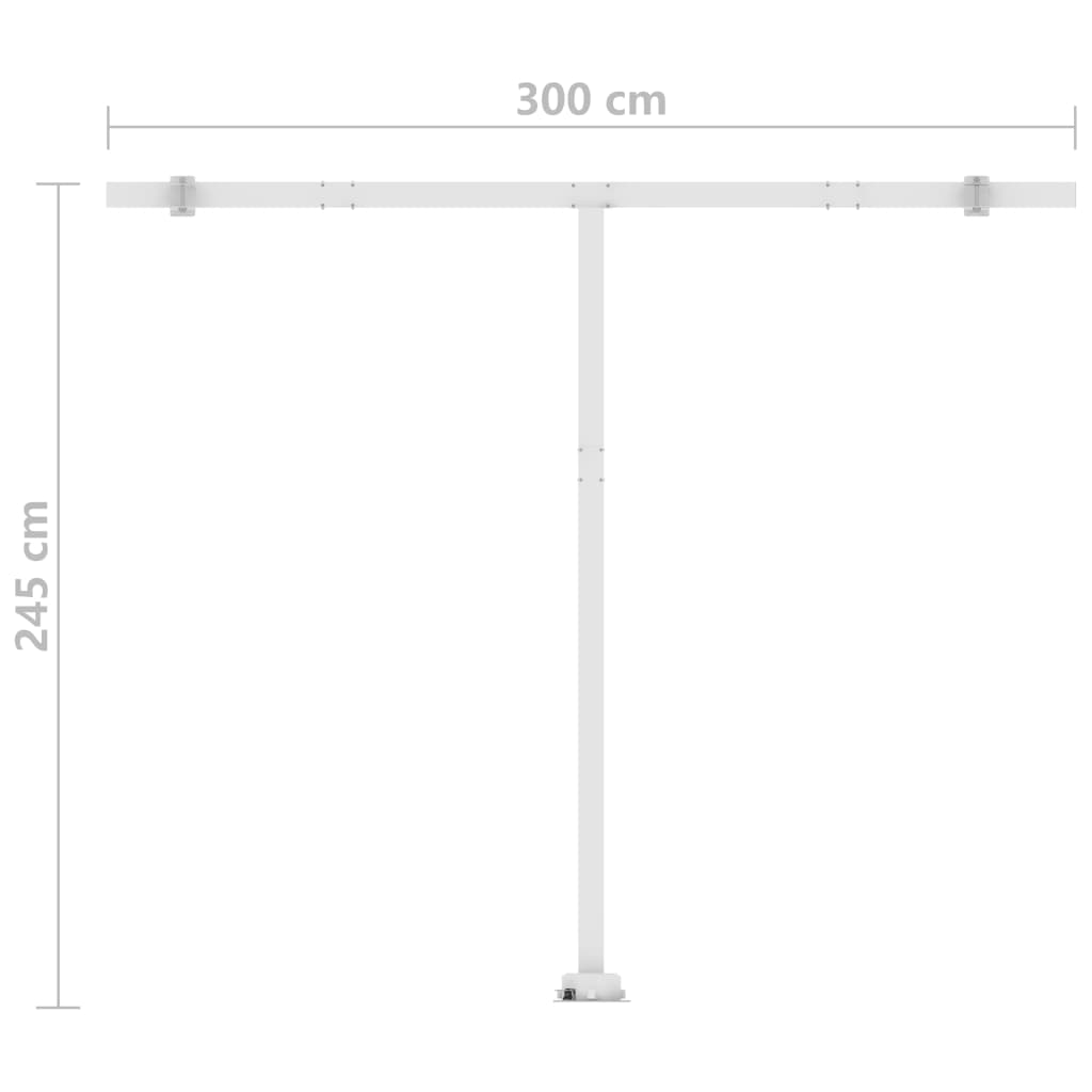 Narancssárga-barna szélérzékelős és LED-es napellenző 350x250cm