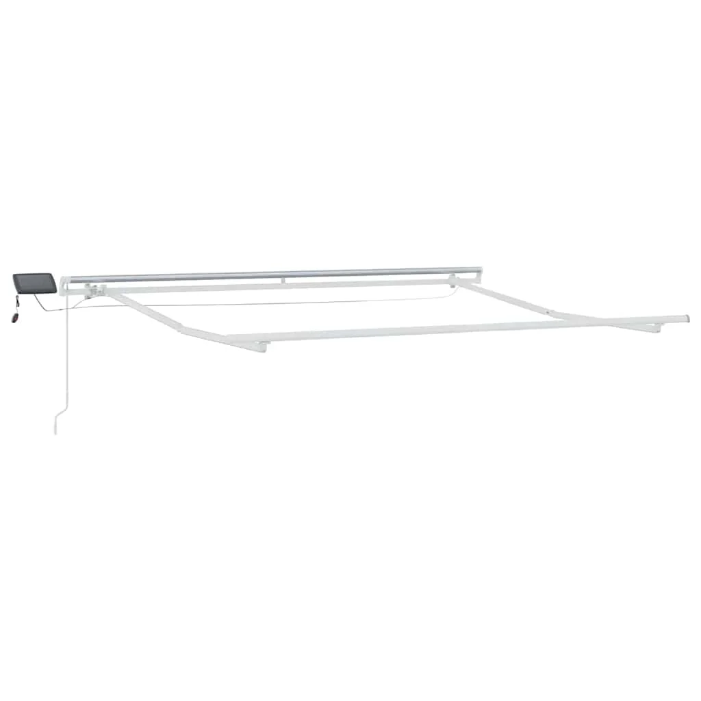 Napernyő keret LED -es lámpákkal Fehér 350 x 250 cm Alumínium