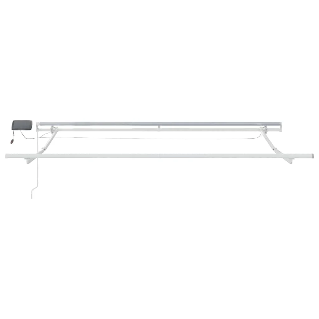 Napernyő keret LED -es lámpákkal Fehér 350 x 250 cm Alumínium