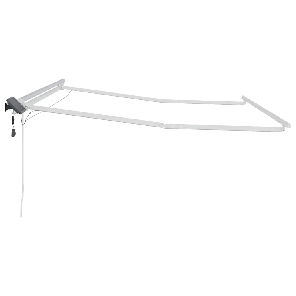 Napernyő keret LED -es lámpákkal Fehér 350 x 250 cm Alumínium
