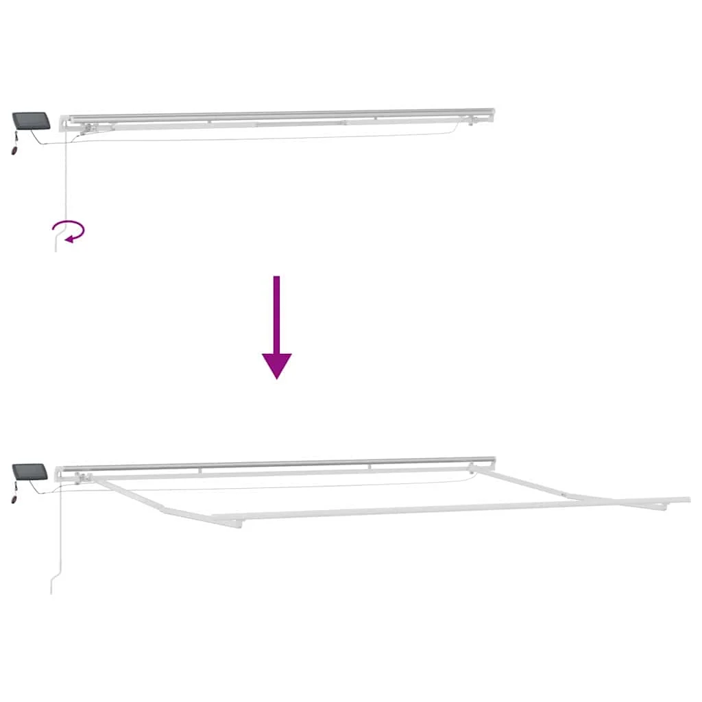 Napernyő keret LED -es lámpákkal Fehér 400 × 300 cm Alumínium