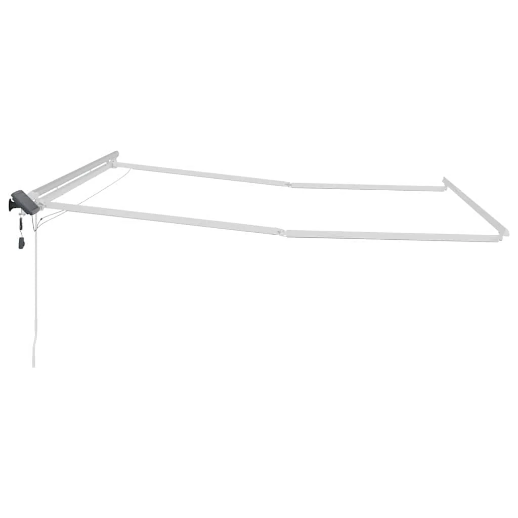Napernyő keret LED -es lámpákkal Fehér 450 × 300 cm Alumínium