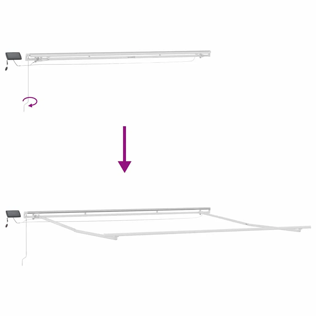 Napernyő keret LED -es lámpákkal Fehér 450 × 350 cm Alumínium