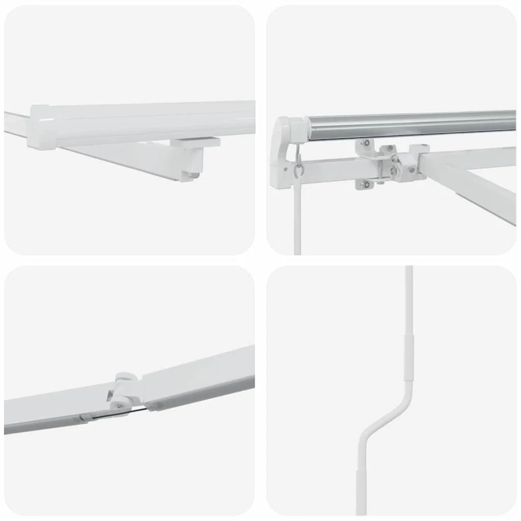 Napernyő keret LED -es lámpákkal Fehér 450 × 350 cm Alumínium