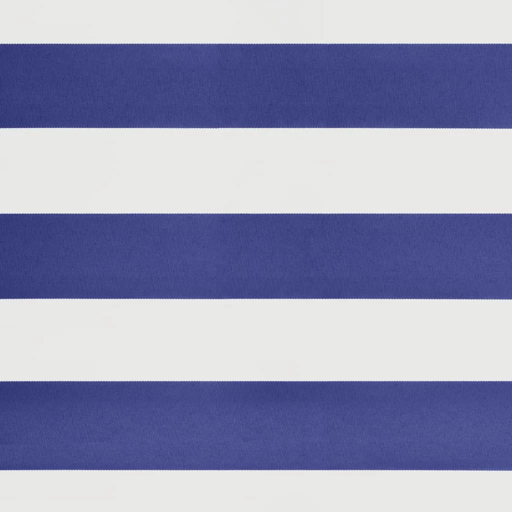 Kék és fehér automata behúzható napellenző 4,5 x 3 m