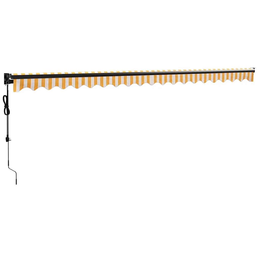 Sárga-fehér automata behúzható napellenző 5 x 3 m