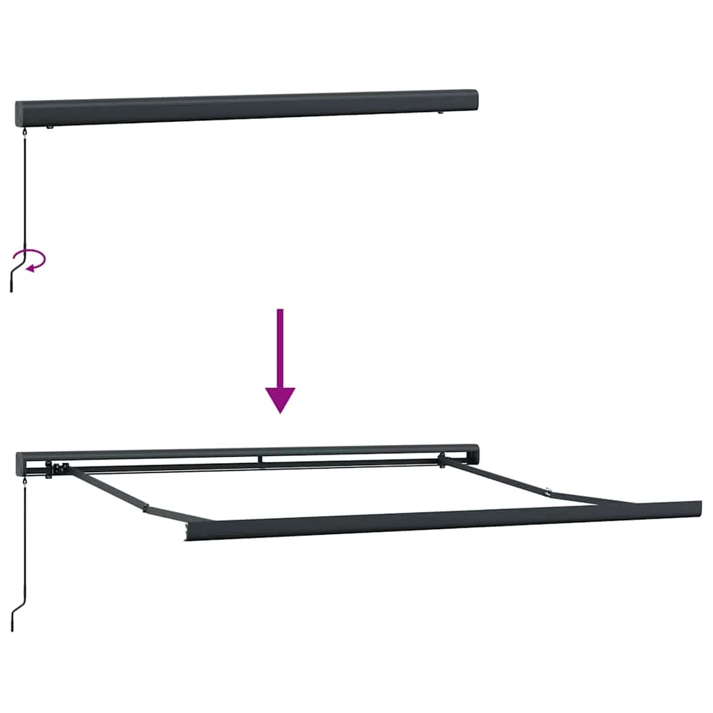 Sárga-fehér szövet és alumínium behúzható napellenző 3,5x2,5 m