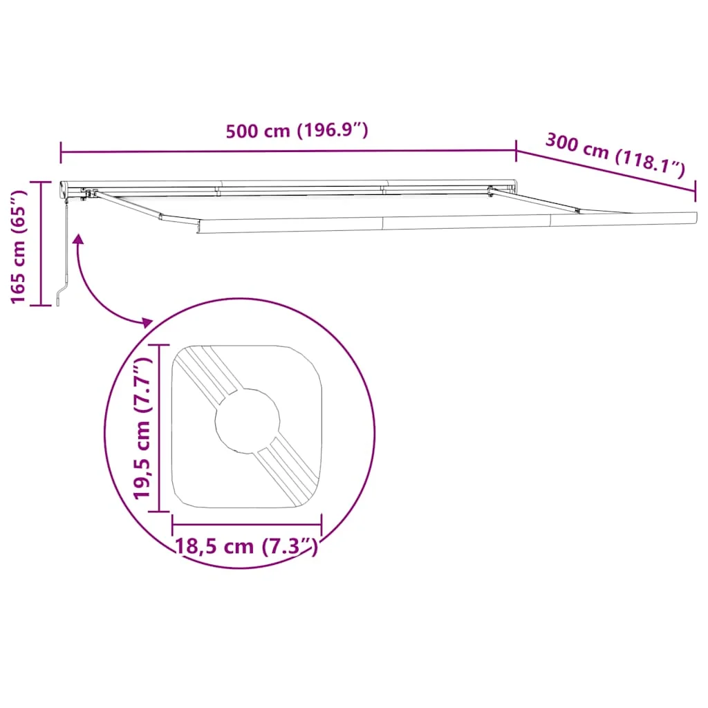 Burgundi vörös automata kihúzható napellenző 300 x 250 cm