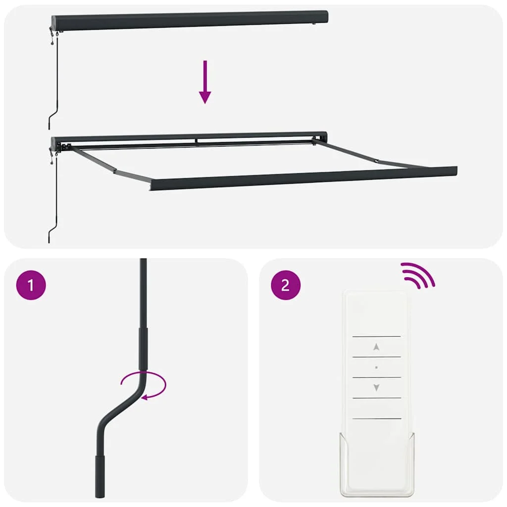 Burgundi vörös automata kihúzható napellenző 300 x 250 cm