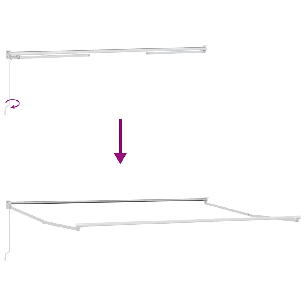 Barna kézzel kihúzható napellenző 500 x 300 cm