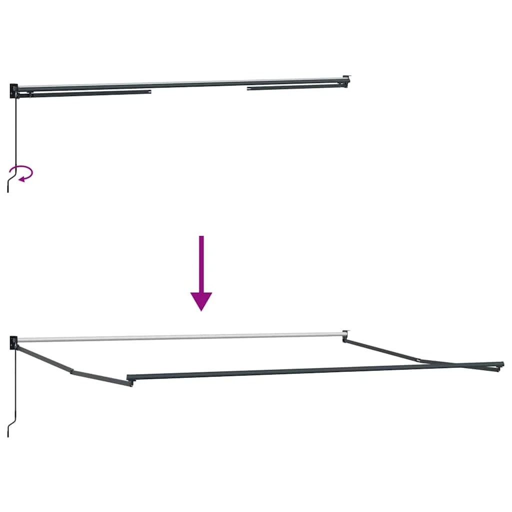 Barna kézzel kihúzható napellenző 400 x 300 cm