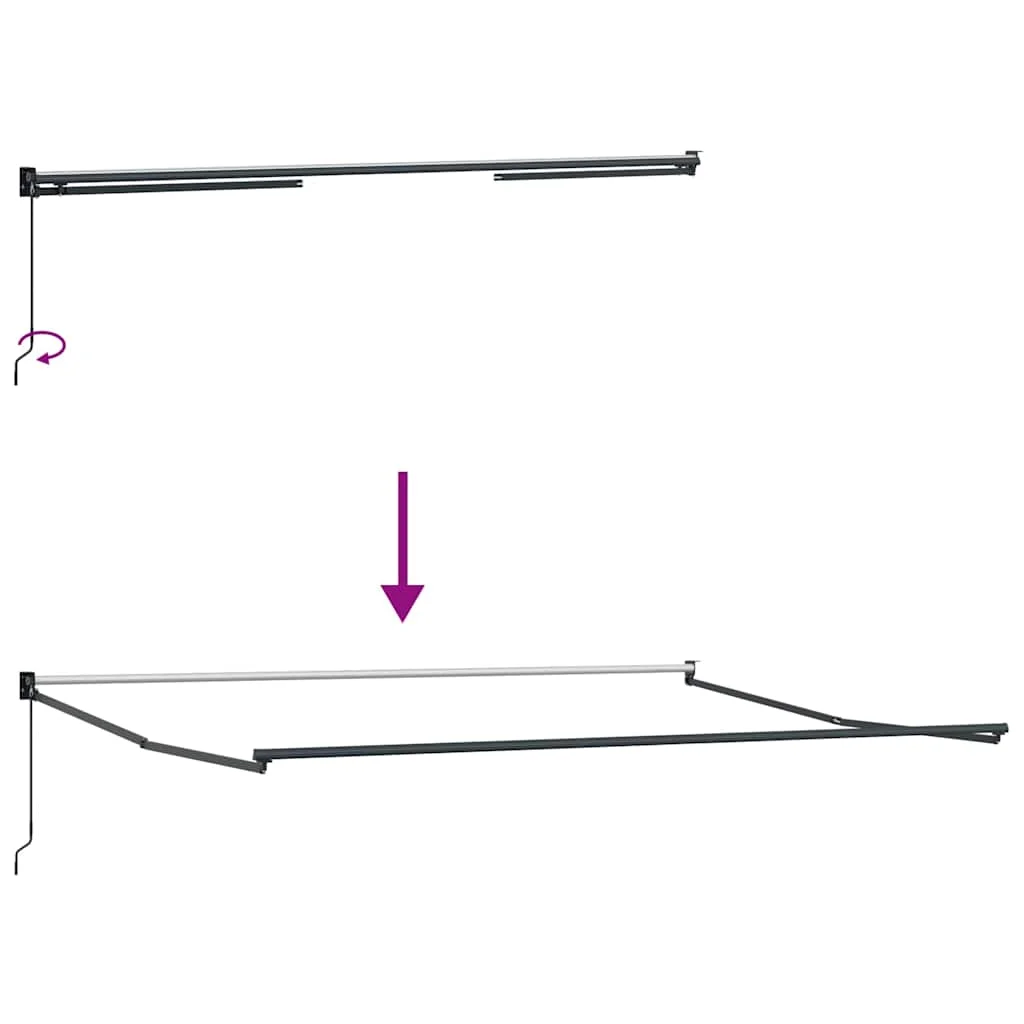 Barna kézzel kihúzható napellenző 450 x 300 cm