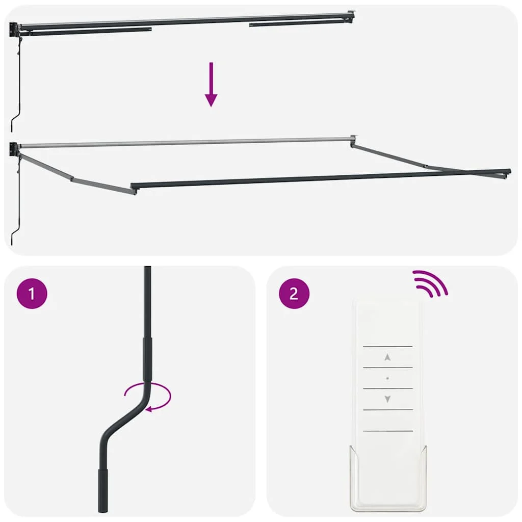 Barna automata kihúzható napellenző 500 x 300 cm