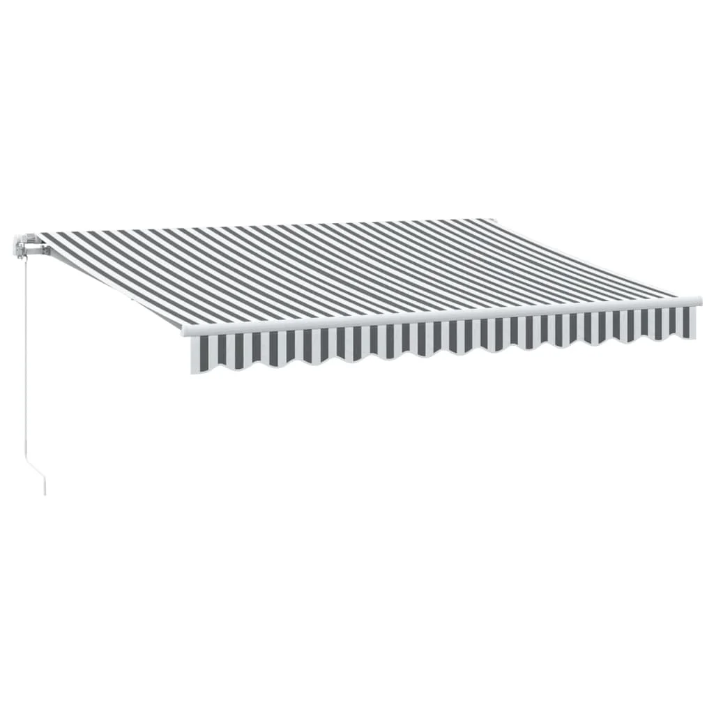 Antracitszürke-fehér LED-es kézi napellenző 350 x 250 cm