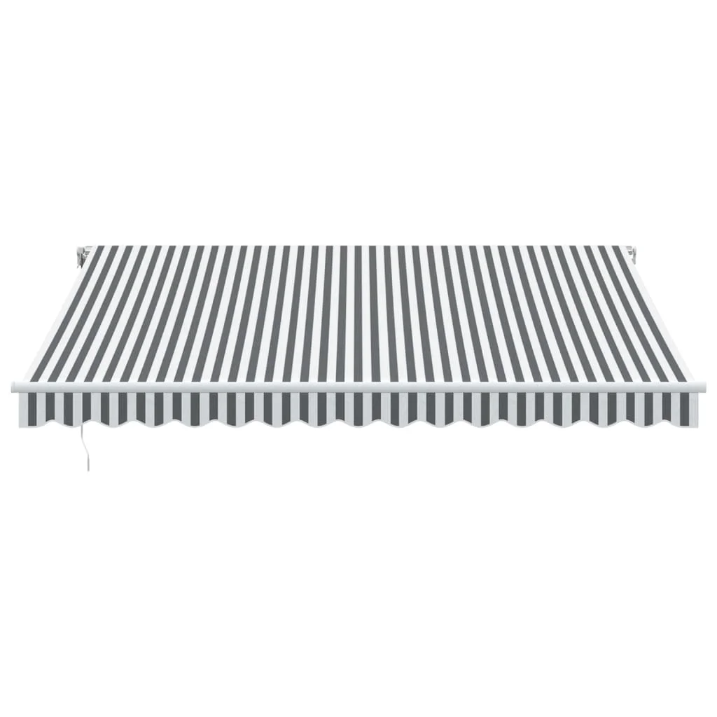 Antracitszürke-fehér LED-es kézi napellenző 400 x 350 cm