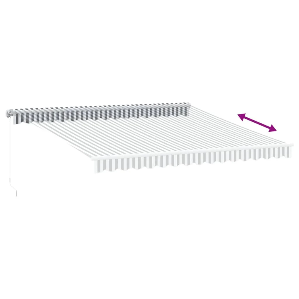 Antracitszürke-fehér LED-es kézi napellenző 400 x 350 cm