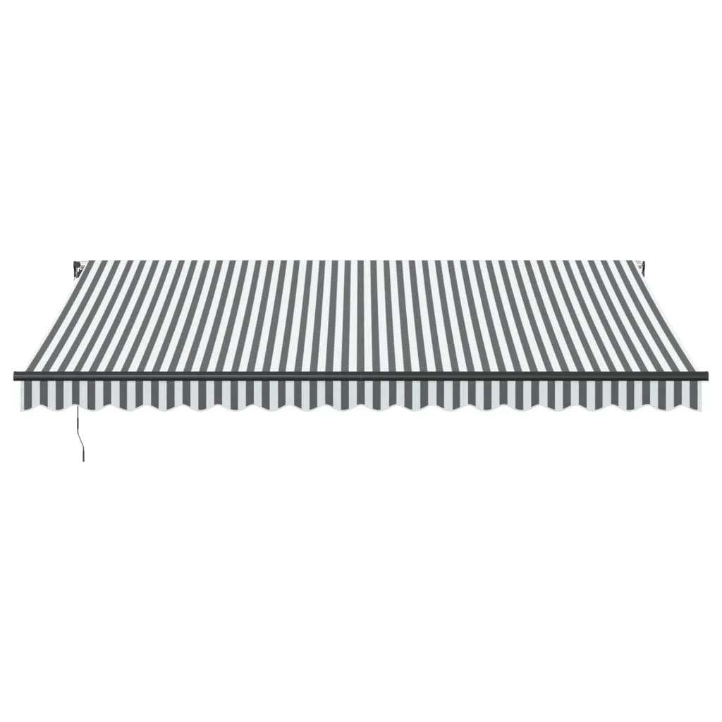 Antracitszürke-fehér LED-es kézi napellenző 450 x 350 cm