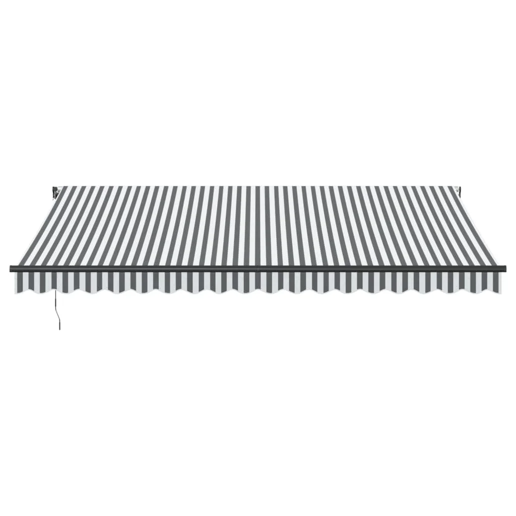 Antracitszürke-fehér automata kihúzható napellenző 450 x 350 cm
