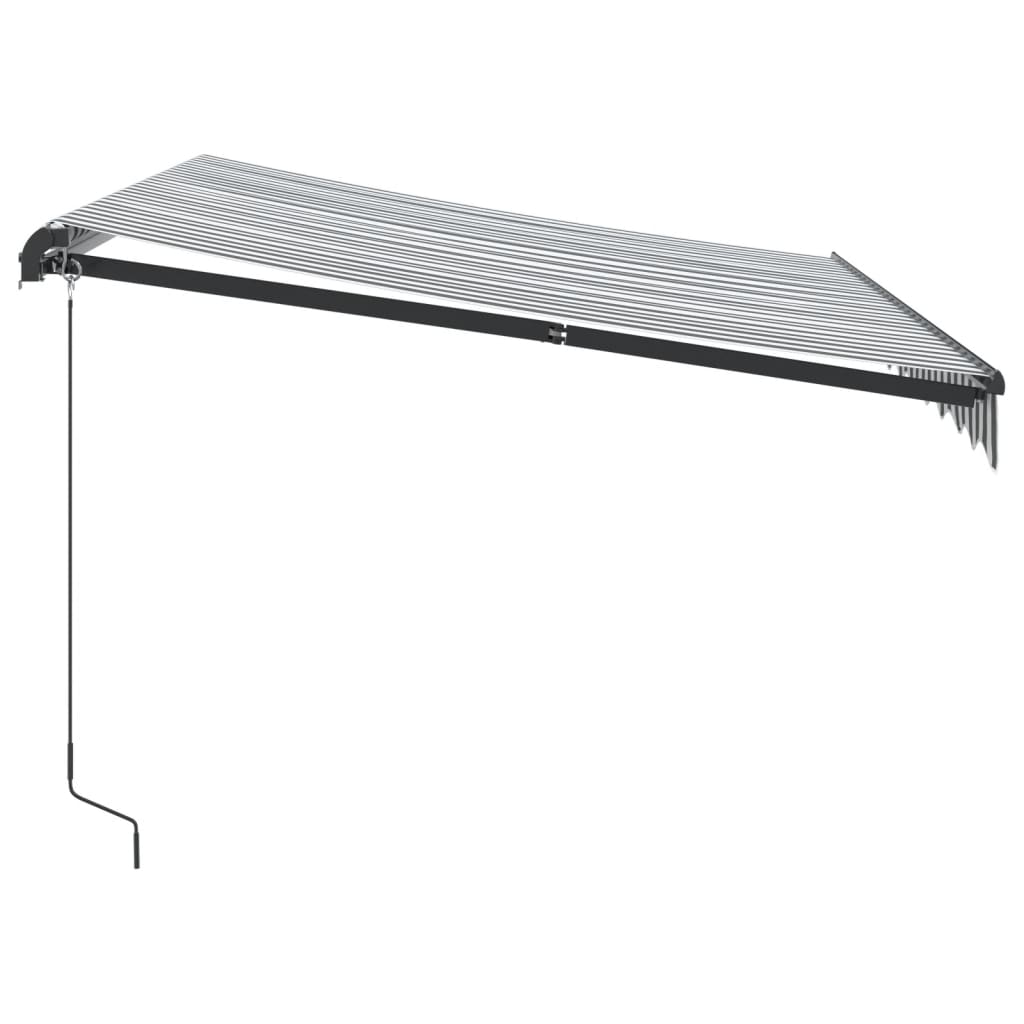 Antracitszürke-fehér LED-es kézi napellenző 300 x 250 cm