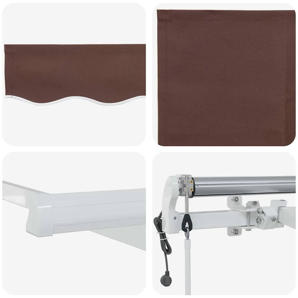 Barna automata kihúzható napellenző 600 x 300 cm