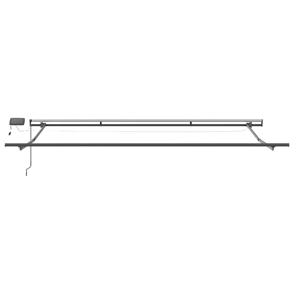 Antracitszürke-fehér LED-es kézi napellenző 400 x 300 cm