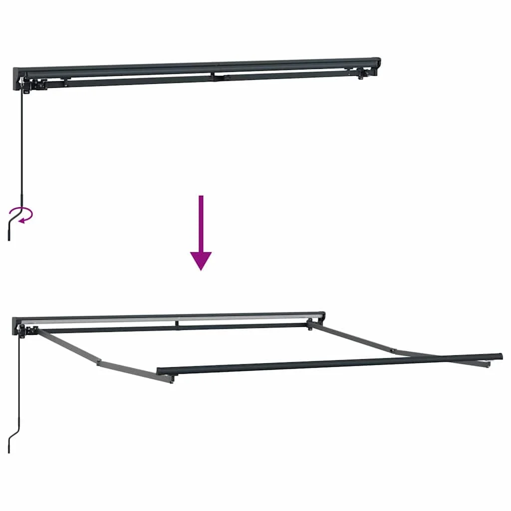 Behúzható napellenző Antracit 300 x 250 cm Szövet